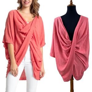 Save the Ocean Apparel Company Recycled Coral knit twist Poncho One Size